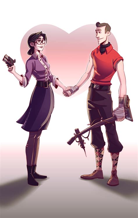 Tf2 Miss Pauling And Scout2 Team Fortress 2 Team Fortress 2 Team