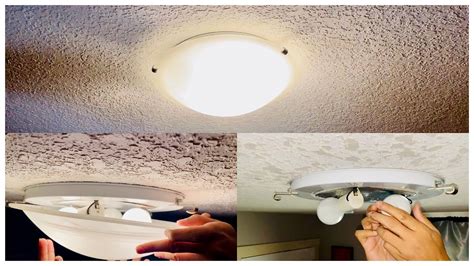 Flush Mount Ceiling Light Fixture Change Bulb In Bathroom How To