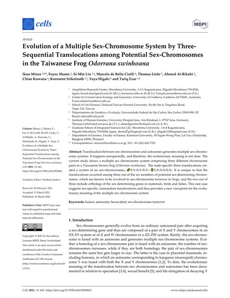 Pdf Evolution Of A Multiple Sex Chromosome System By Three