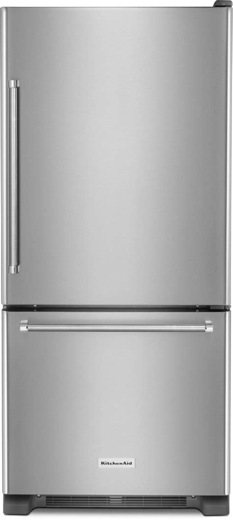 Kitchenaid® 1867 Cu Ft Stainless Steel Bottom Freezer Refrigerator