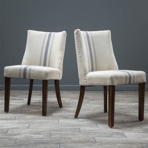 Free shipping on everything* at overstock. Rydel Blue Stripe Fabric Dining Chairs (Set of 2) - GDF Studio