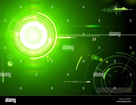 Vector Illustration Of Green Abstract Techno Background Stock Vector