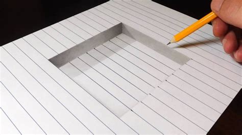 How To Draw A Step In Line Paper Easy 3d Trick Art Youtube