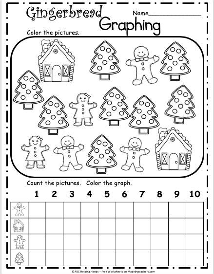 Free December Gingerbread Math Graph For Kindergarten Made By