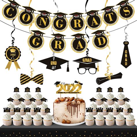 Buy Graduation Banners Cupcake Toppers Graduation Party Supplies 2022