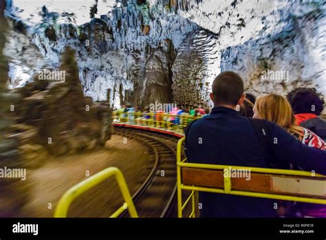 Cave Train And People Stock Photo Alamy