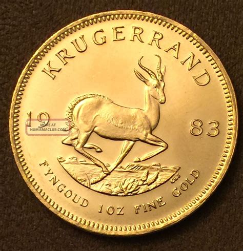 1983 1 Oz South African Gold Krugerrand Bullion Coin 22 Kt Pure Gold