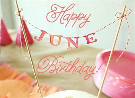 Happy Birthday June Place Cards June Happy Birthday Place Card