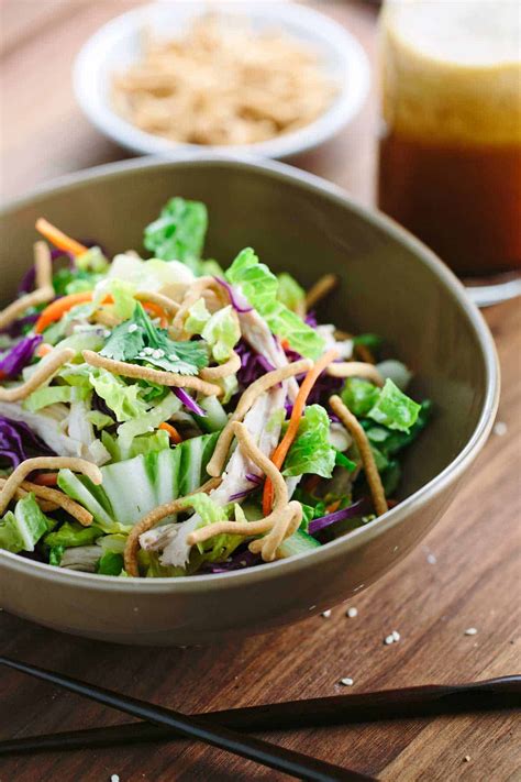 Tossed in tangy soy ginger dressing and packed with fresh vegetables in each bite. Chinese Chicken Salad with Vinaigrette Dressing | Jessica Gavin