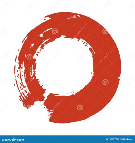 Red Brush Stroke Circle Stock Vector Illustration Of Chinese 195627242