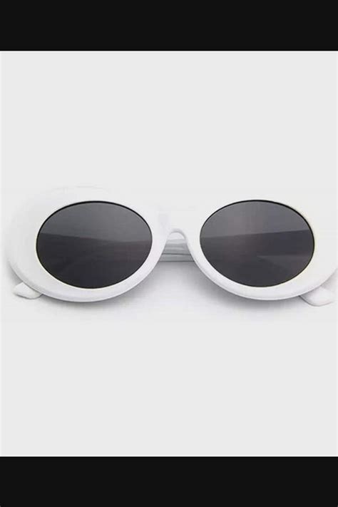 Clout Goggles Oval Mod Retro Vintage Sunglasses Round Lens White