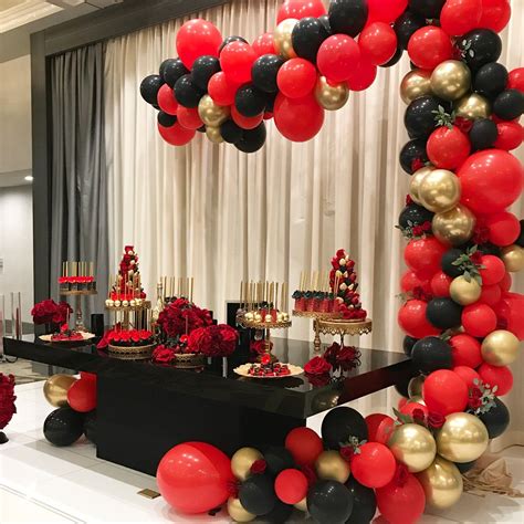 18th Bday Desserts And Set Up By Me 🌹 For Lionironworks 🌹 Balloons By The One And Black And