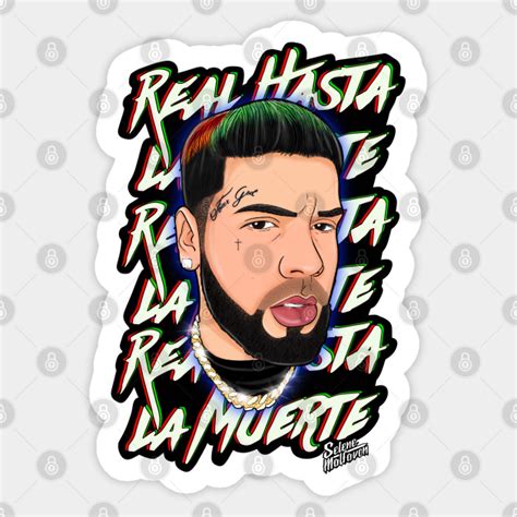 Anuel Aa Real Hasta La Muerte Camisa Sticker Teepublic