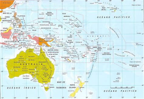 Los 14 Países De Oceanía Y Sus Capitales Mapa Incluido Libretilla
