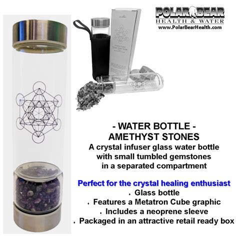 Infused Water Bottle With Amethyst Gem Stones Zenature Infuser Water Bottle Polar Bear Health