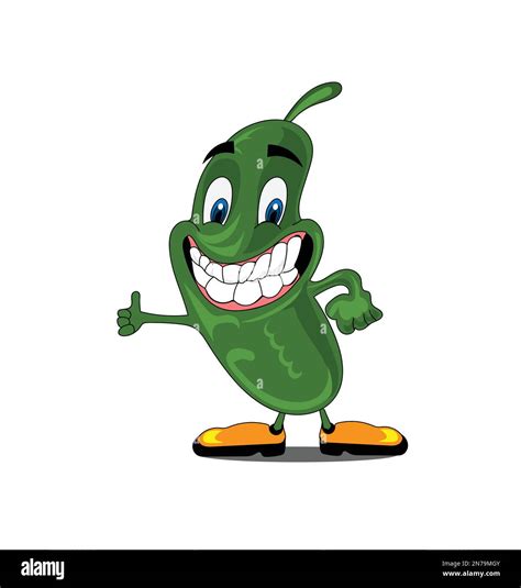 Pickle Mascot Vector Illustration On White Background Stock Vector