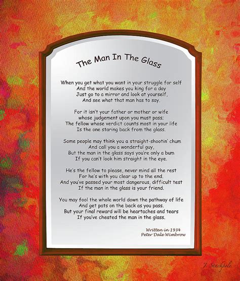 The Man In The Glass Poem Photograph By Jennifer Stackpole Fine Art America