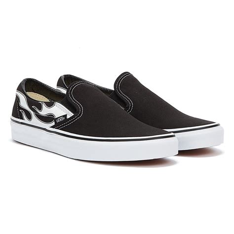 Vans Classic Slip On Flame Mens Black White Trainers Vn0a33tbk681