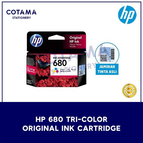 Jual Tinta Printer Hp 680 Tri Color Original Ink Cartridge F6v26aa