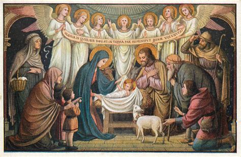 Fr M Schmalzi C Ss R Christ Nativity Angels Religion Art Old