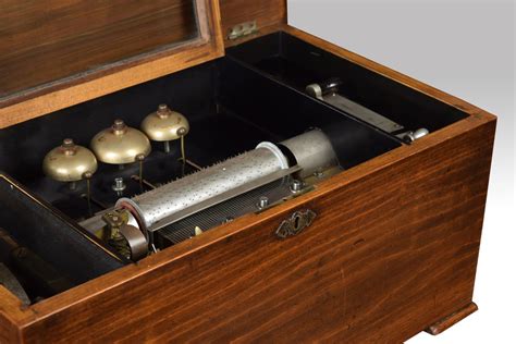 A music box or musical box is an automatic musical instrument in a box that produces musical notes by using a set of pins placed. Antiques Atlas - Edwardian Walnut Cased Swiss Cylinder Musical Box