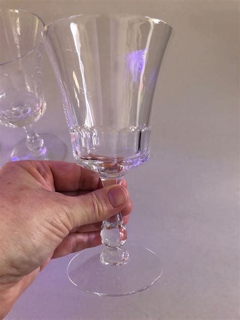 Fostoria Georgian Stem Crystal Water Goblet 8 Oz Marked Set Of 4 6 75 Stem 6097 Ebay