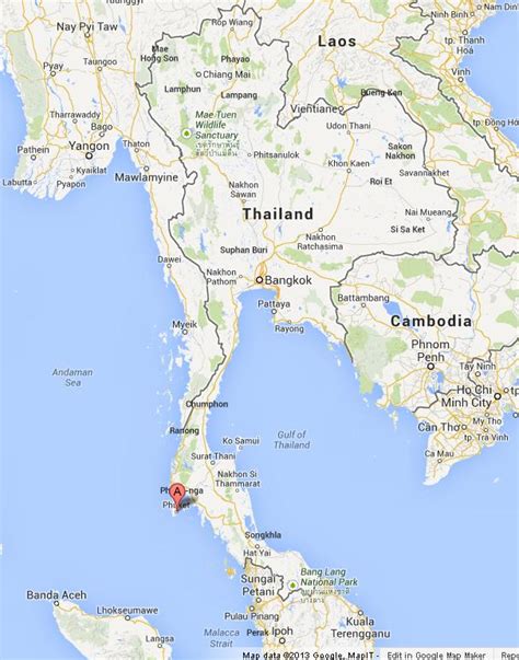 Welcome to the phuket google satellite map! Map Of Thailand With Phuket - Maps of the World
