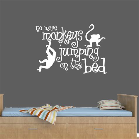 No More Monkeys Jumping On The Bed Kids Room Matte Vinyl Wall Etsy