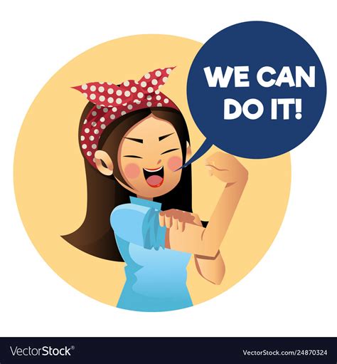 We Can Do It Cute Cartoon Character Royalty Free Vector