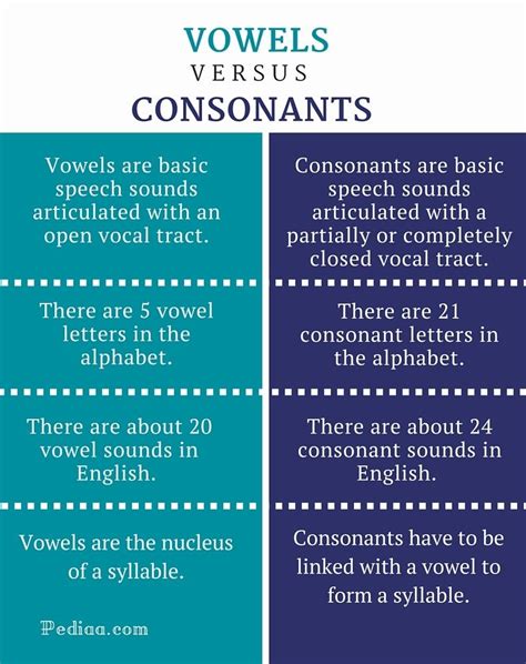 Difference Between Vowels And Consonants Infographic Writing
