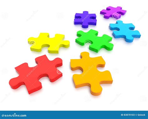 Multi Colored Jigsaw Puzzle Pieces Stock Illustration Illustration Of