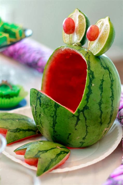 Carved Watermelon Ideas Fun Kids Food Fruit Creations Food Art