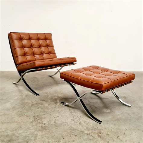 Barcelona Lounge Chair By Mies Van Der Rohe In Cognac Leather 138226