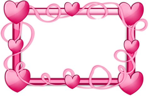 Pink Hearts Frame Vectores PSD Com