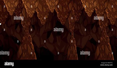 Seamless Underground Dark Cave Template Illustration Stock Vector Image