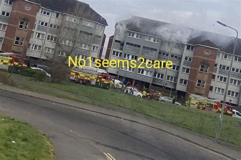 Glasgow Fire Crews Called To Extinguish Blaze At Springburn Block Of