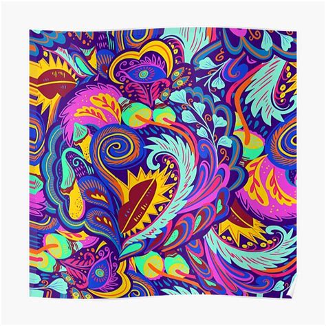 crazy psychedelic patterns poster for sale by bmhippy redbubble