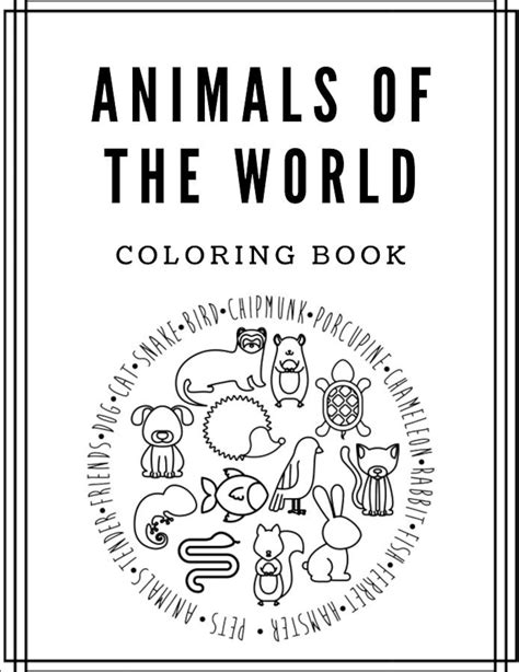 Animals Of The World Coloring Books Printouts Etsy