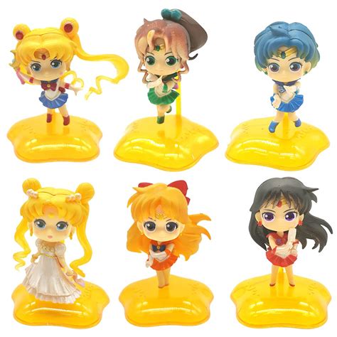 Buy Sailor Moon Mini Figure Hilloly 6 Pieces Cute Sailor Moon Sailor