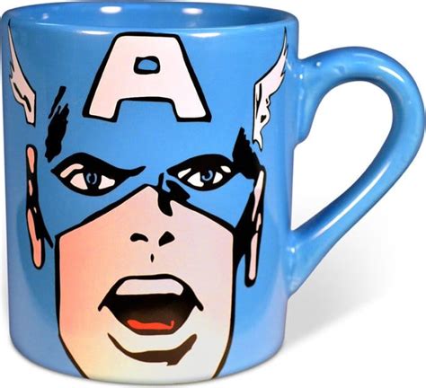 marvel comics captain america 14 oz ceramic mug silver buffalo