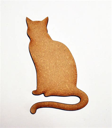 Cat Shapes Wood Laser Cut Craft Blank Card Making Various Sizes