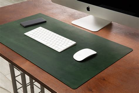 Flat Large Small Green Leather Desk Mat 3rd Anniversary T Etsy