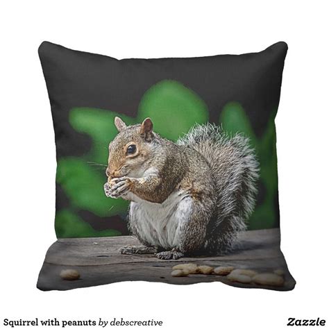 Squirrel With Peanuts Custom Throw Pillow Decorative Throw Pillows