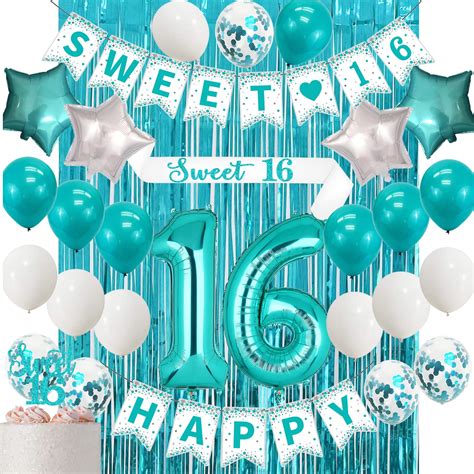 buy sweet 16 birthday decorations teal 16th birthday decorations for girls sweet 16 birthday