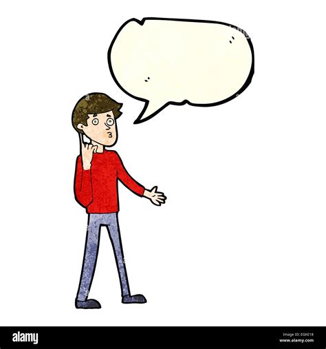 Cartoon Man Asking Question With Speech Bubble Stock Vector Image And Art Alamy