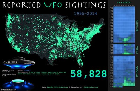 Interactive Ufo Map Of America Reveal 60000 Sightings Daily Mail Online