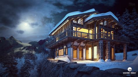 Gallery Chalet In The Snow By Wonder Vision