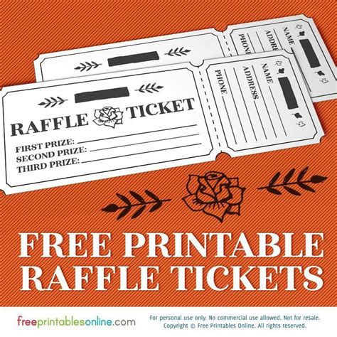 Free Printable Raffle Tickets With Stubs Free Download