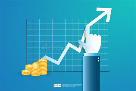 Increase Profit Sales Diagram Hand With Business Chart Growth In Flat