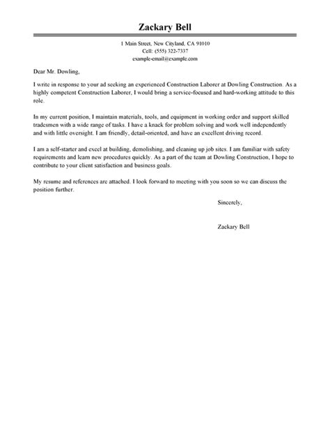 Best Construction Cover Letter Examples Livecareer